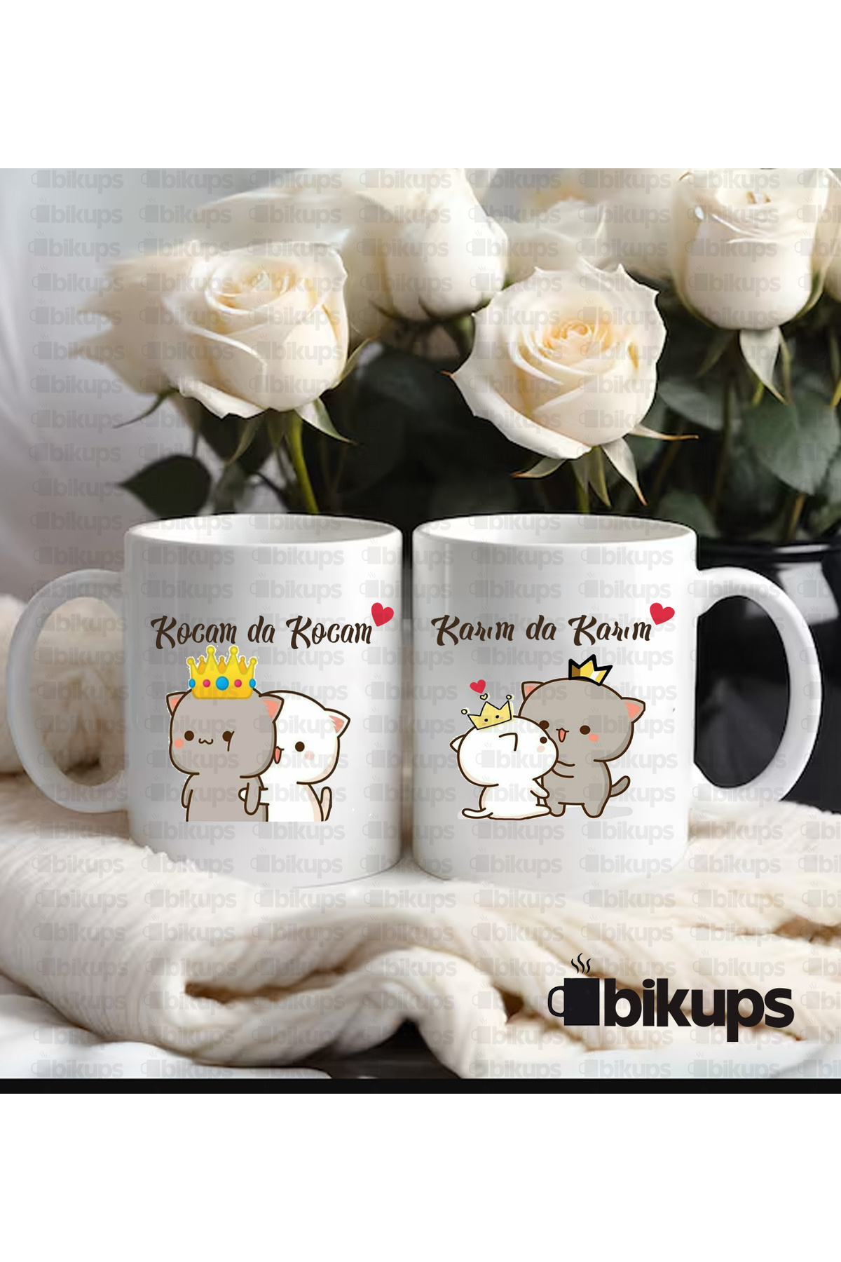 Karım da karım Kocam da Kocam Baskılı Kupa Bardak 2li