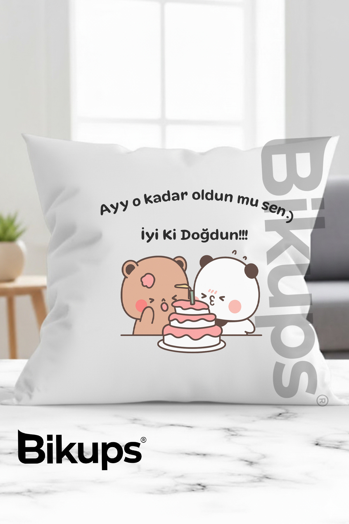 iyi ki dogdun yazili esprili yastik