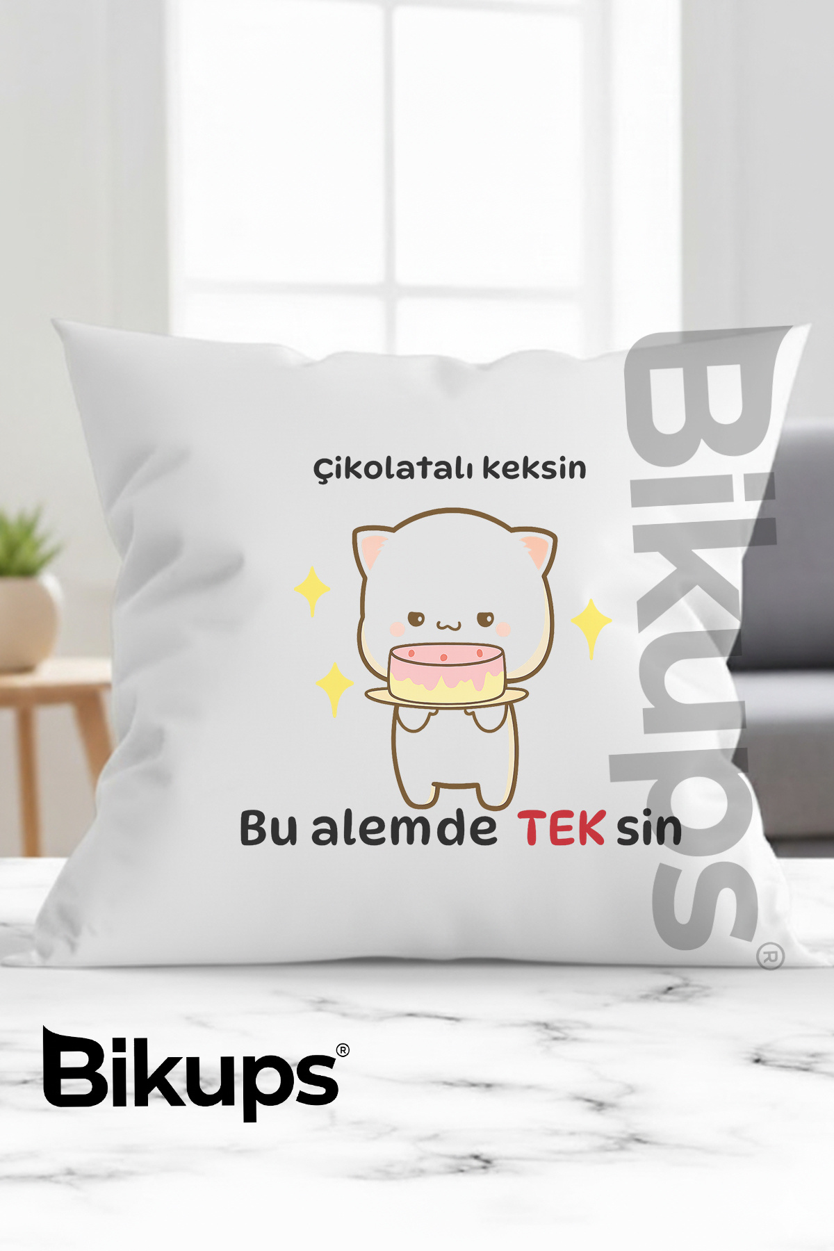 cikolatali keksin bu alemde teksin yazili yastik